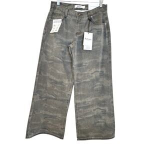 Refrain Los Angeles Wide Leg Size 7/28 Camo Print Y2K Skater Baggy Retro NWT